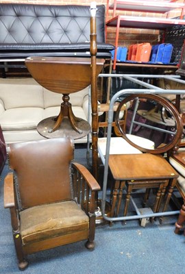 Lot 1036 - A group of furniture, comprising an easy chair,...