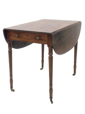 Lot 1105 - A 19thC mahogany oval Pembroke table, with...