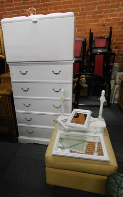 Lot 1072 - A table top batwing mirror, with single drawer...