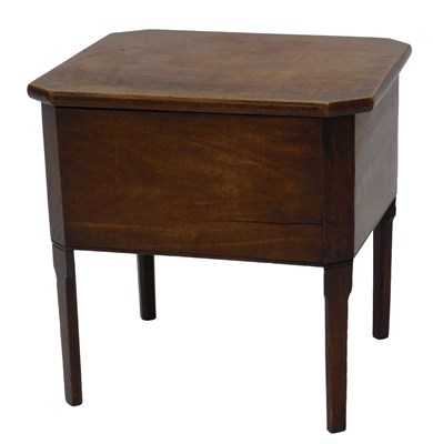 Lot 866 - A 19thC mahogany box commode, the square...