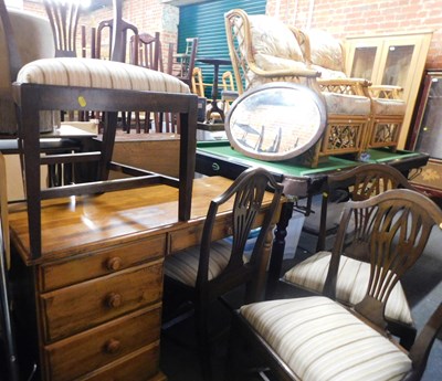 Lot 1078 - A set of four Hepplewhite style mahogany...