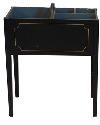 Lot 871 - A black and gilt painted cutlery stand, with...