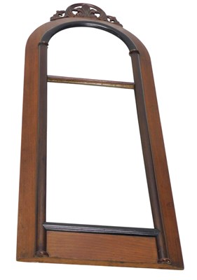 Lot 1596 - A Continental mahogany overmantel mirror, with...