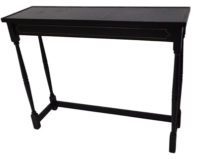 Lot 876 - An ebonised and gilt painted console...