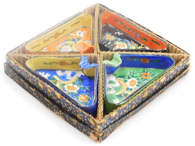 Lot 57 - A Japanese Yokoi Sei-Ichi porcelain four-piece...