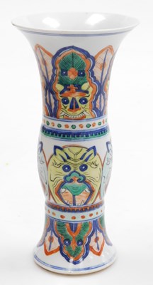 Lot 10 - A Qing dynasty famille verte porcelain vase,...