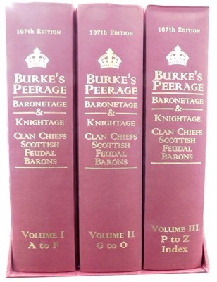 Lot 697 - Heraldry.-Burkes Peerage 107th ed. 3, British...