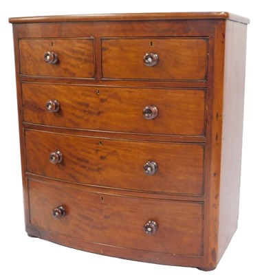 Lot 539 - A Victorian mahogany bow front chest, the top...