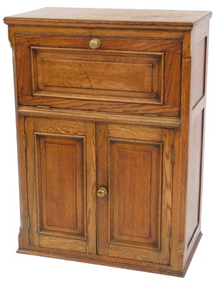 Lot 542 - A 20thC oak radiogram cabinet, the rectangular...