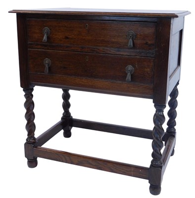 Lot 549 - An early 20thC oak canteen table, the...