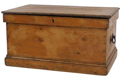 Lot 554 - A Victorian stripped pine chest, the panelled...