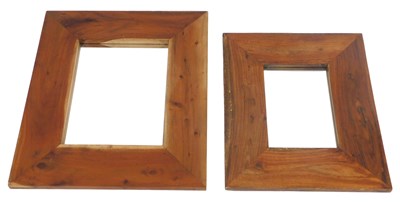 Lot 568 - Two hardwood framed wall mirrors, each of...