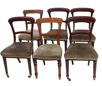 Lot 527 - A harlequin set of six Victorian mahogany...