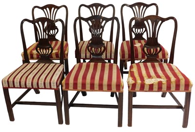 Lot 772 - A set of six 19thC mahogany Hepplewhite style...