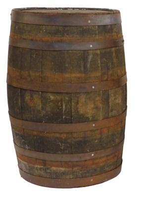 Lot 41 - An oak whisky or beer coopered barrel, 90cm...
