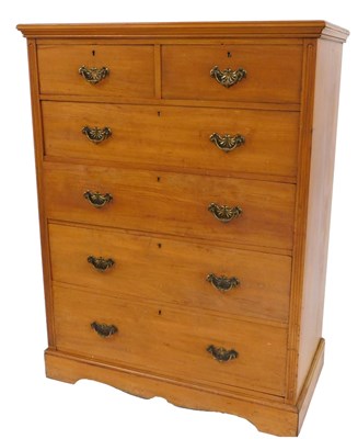 Lot 47 - A Victorian walnut chest, the top with a...