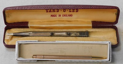 Lot 2125 - A silver cased Yard O'Led pencil, self...