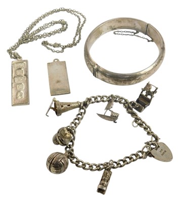 Lot 234 - Silver jewellery, in the form of a bangle, a...