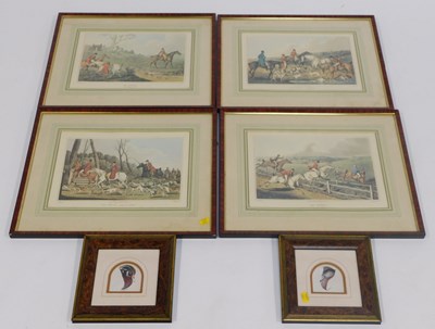 Lot 2139 - Four hunting prints and two smaller.