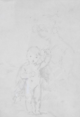 Lot 240 - Benjamin West (1738-1820). Study of mother and...
