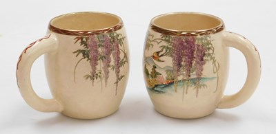 Lot 25 - A pair of early 20thC Japanese Satsuma mugs,...
