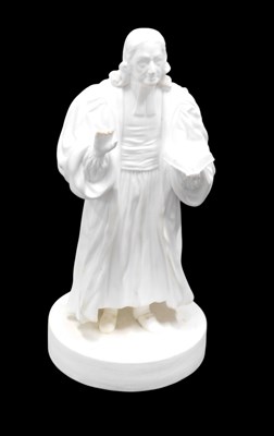 Lot 44 - A 19thC Parian figure of John Wesley preaching,...