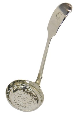 Lot 113 - A Victorian silver sugar sifting spoon, the...