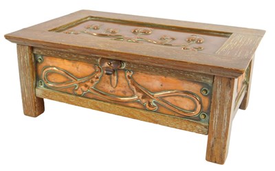 Lot 157 - A late 19thC Arts and Crafts oak and copper...
