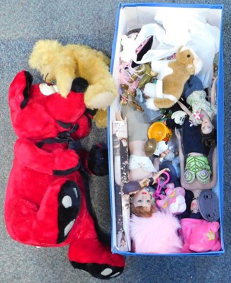 Lot 2224 - Soft toys and dolls. (1 box).