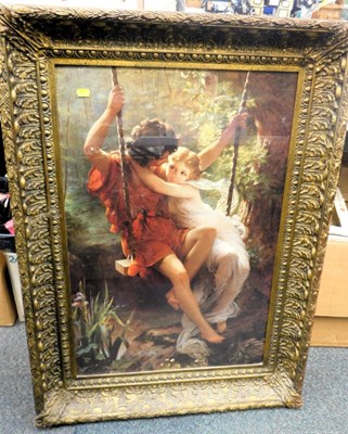 Lot 2237 - A large gilt framed romantic print.
