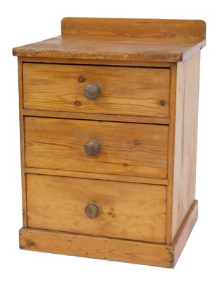 Lot 592 - A Victorian stripped pine chest, the top with...