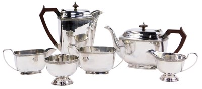 Lot 65 - A mid-century plated four-piece tea service,...