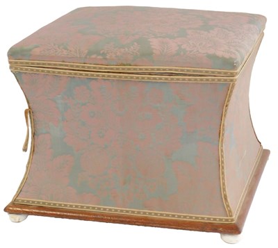 Lot 593 - A mahogany footstool, of square waisted form,...