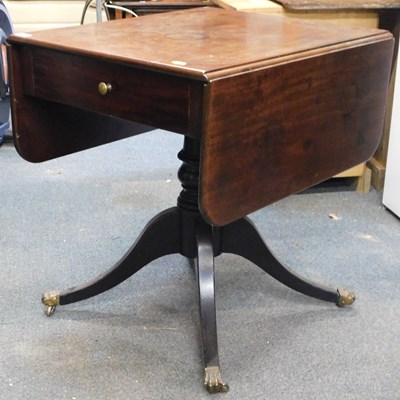 Lot 1048 - A George III Pembroke table with drop leaf and...