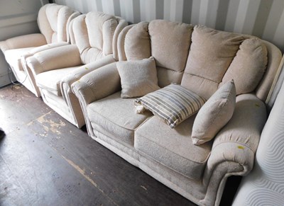 Lot 1086 - A three piece suite, comprising a two seater...