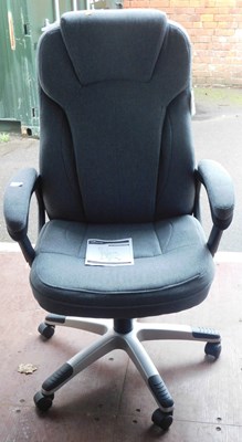 Lot 1097 - A grey upholstered office chair.