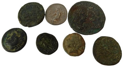 Lot 603 - A group of white metal and bronze ancient...