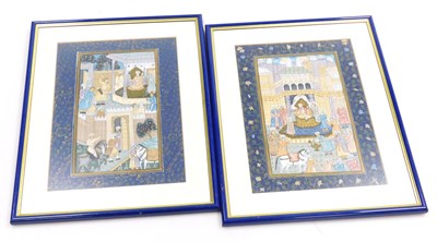 Lot 139 - Indian School (19thC). Palace interior scenes,...
