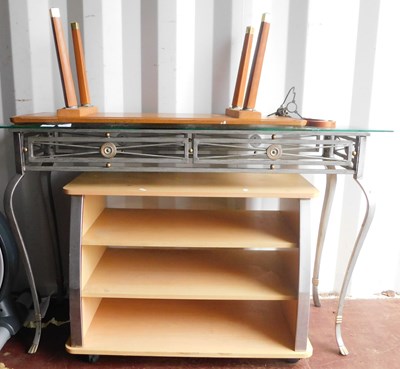 Lot 1101 - A mid-century coffee table, a metal framed...