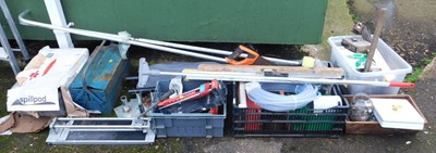 Lot 1110 - Various tools, including tile cutters, toolbox,...