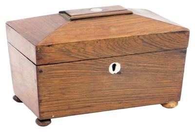 Lot 626 - A Regency rosewood sarcophagus shaped tea...
