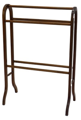 Lot 879 - An Edwardian mahogany towel rail.