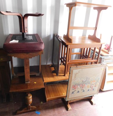 Lot 1124 - A group of furniture, to include embroidered...
