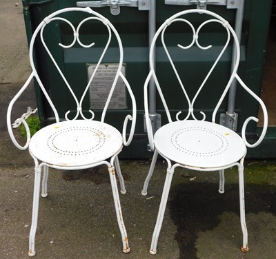 Lot 1126 - A pair of white painted aluminium garden...