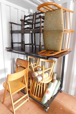 Lot 1127 - A set of four beech dining chairs, together...
