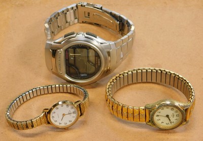 Lot 2285 - Three wristwatches, comprising a Casio...
