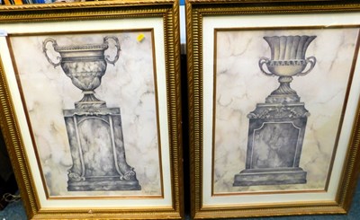 Lot 2282 - Two gilt framed classical prints of urns on...
