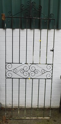 Lot 1129 - A wrought iron garden gate, 193cm high, 80cm...