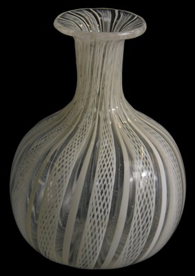 Lot 263 - A 19thC Venetian glass vase, with white...
