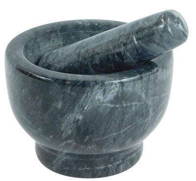 Lot 636 - A black marble pestle and mortar.
